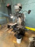 Bridgeport Mill with cabinet full of bits & parts works