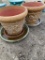 2 tan big flower pots