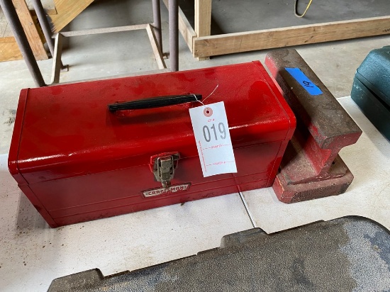 Red tool Box with content Anvil