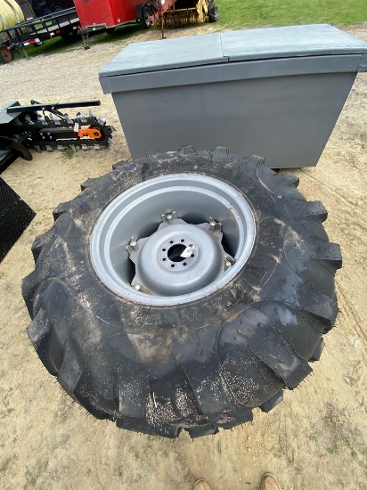 2-16.9x24 Backhoe tires on rims