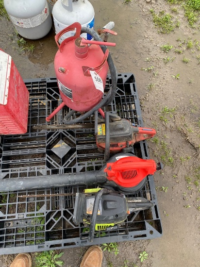 2 Chain saw,blower unknonw condition,sandbalster,snap on charger