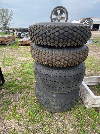 2 golf cart wheels & wagon wheels