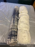 1 Big blue rug & 1 big white rug