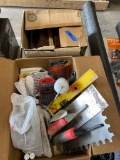 2 box with misc content,brushes,gloves