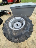 2-16.9x24 Backhoe tires on rims