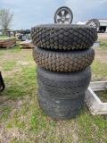2 golf cart wheels & wagon wheels
