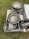 Pallet full of stainless trays & bowls