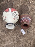 2 Clay flower pots