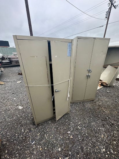 4 Metal Cabinets 2 damaged