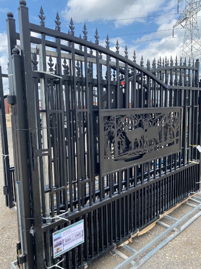 20 ft. Bi Parting Gate no rack Deer
