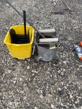 Antique Mop bucket & brush