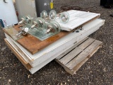 Pallet of 3 doors,shutters & light fixtures