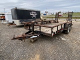 16'x7' Tandem Axles Utility trailer Pipe top, folding ramps 7K Axles with brakes