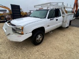 2004 Chevy 3500 Duramax Diesel with 10ft. Flat With Rack & Side Boxes 152K Miles runs & drives clean
