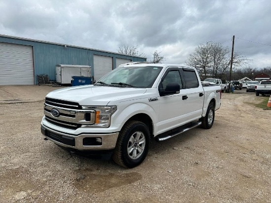 2018 Ford F150 SLT Crew Cab 4x4 White shows 170K runs & drives clean title TMU