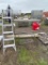 2 Metal Shelfs,ladder,gas cans & 2x4's