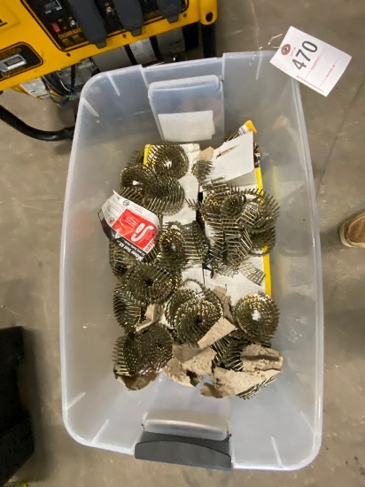 Tote full of Roofing nails