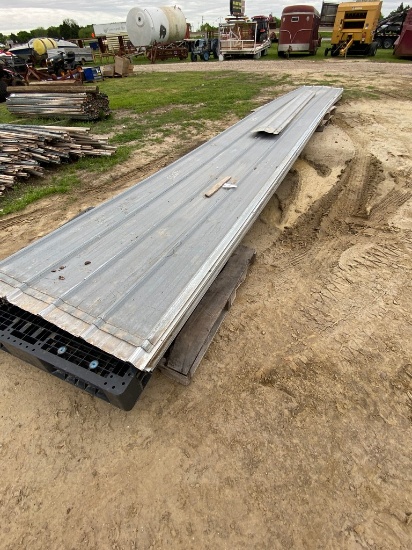 49 Sheets sheet metal 26 1/2 long & 8-10' ridge cap