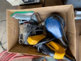 Box with staple gun,sander,air compressor