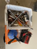 Crate with Battery Charger & misc tools