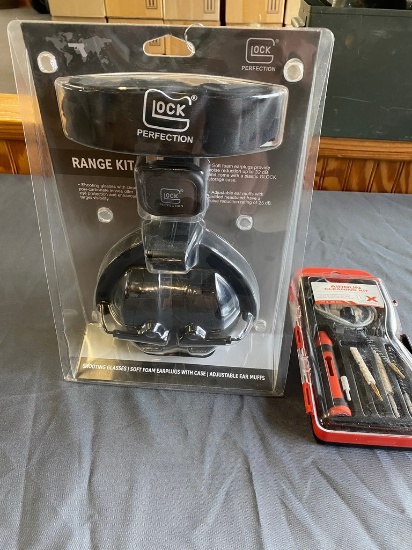 Glock Range kit,Glass,Ear Plugs ,Ear Muffs with Gun Cleaning Kit