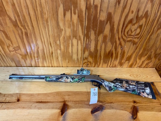 Used Wolf .50 Cal Black Powder Rifle Stainless & Camo/with Red Dot & Case SN#61-13-022972-Q7