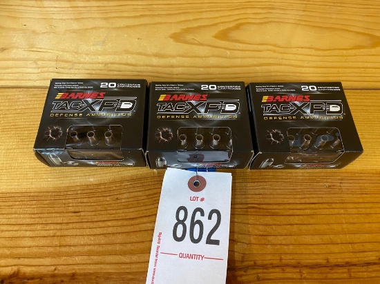 60 Round Barnes TACXPD 9MM 115 GR Hollow Point