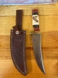 Eagle Feather Bowie Knife with Sheath