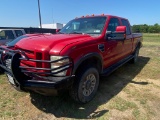 2008 Ford F250 4x4 Crew Cab V-10 Standard 136K cold AC Rebuilt Salvage Title Blue runs & Drives