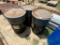3 Metal Barrels with lids