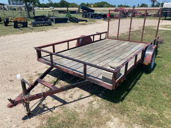 7x12 Utility Trailer with Gate Hitch bent on trailer