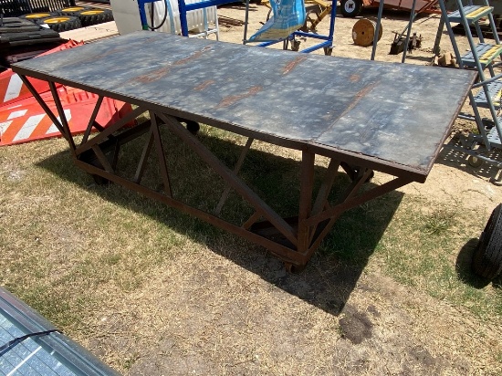 3'x10" x 8'8" metal Shop table