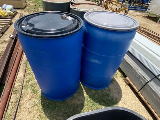 3 Plastic Barrels with lids