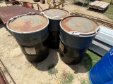 3 Metal Barrels with lids