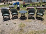 4-Metal Outdoor chairs with marble top table