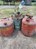 2 Gas Cans & 1 Sand blasting pot