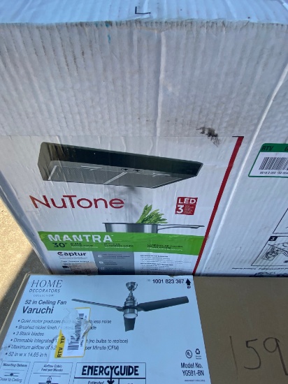 Black Range Hood & 52" Ceiling Fan