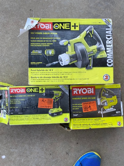Ryobi 18V Drain Auger,Drill & Jig Saw