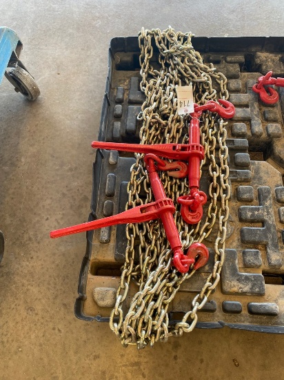 3- 3/8 chains & 2 boomers