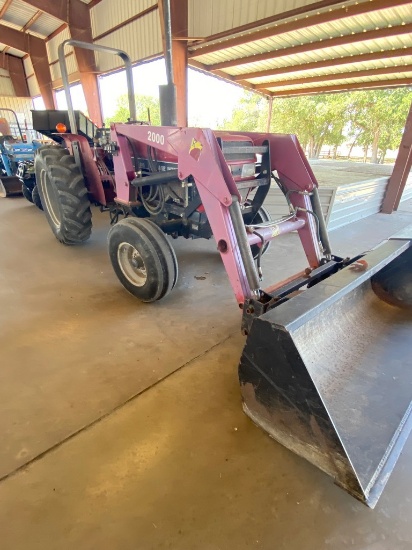Case 395 2WD Diesel Tractor with Front Loader Attachment with bucket Runs & Operates