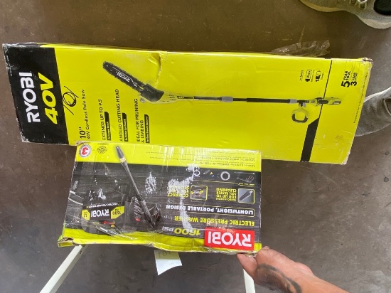 Ryobi 40V 10" Pole Saw Battery & Charger,1600 PSI Pressure Washer