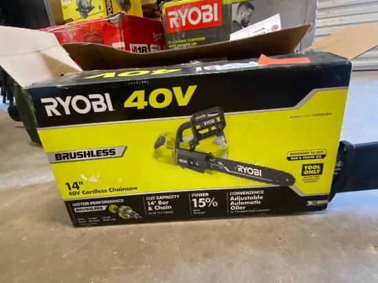 New Ryobi 40V 14" Chainsaw with Battery