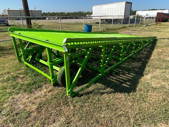 Heavy duty Mobil Loading Ramp 26ft. Long and 180in Wide, wheels can be lowered by winch