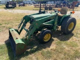 John Deere 750 4x4 Diesel tractor with John Deere 67 Front Attachment with bucket runs & operates