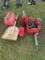 Crate of clamps,grease gun,impact,gas cans & misc