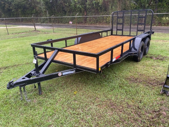2024 J&C 16' Utility Trailer with remobable gate tandem 3500 lb axles