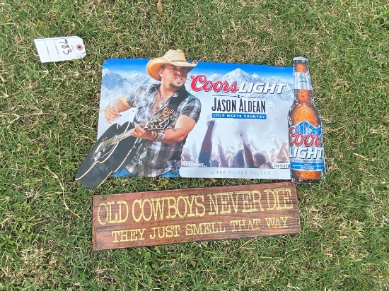 Coors light, Cowboy metal signs