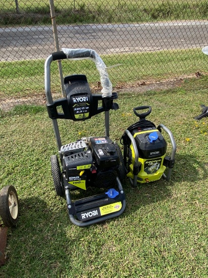 2 Ryobi Pressure Washers Gas & Electric
