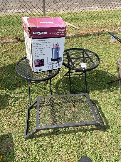 2 Tables & Turkey fryer set