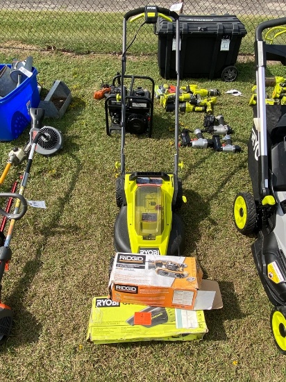 Ryobi 18V Mower,Vaccum,ridgid Belt Sander